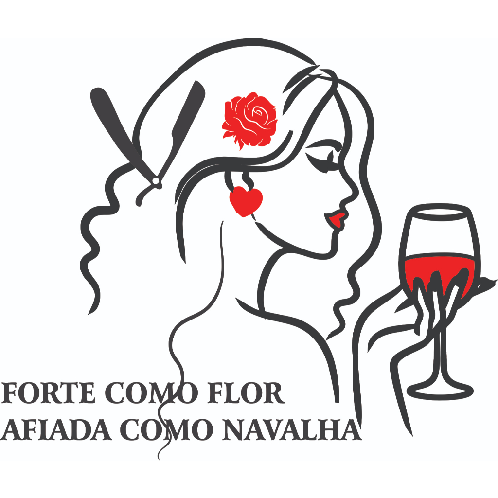 Adesivo Maria Navalha medida 15x13cm com a Frase  Forte como Flor Afiada como Navalha duas cores disponiveis