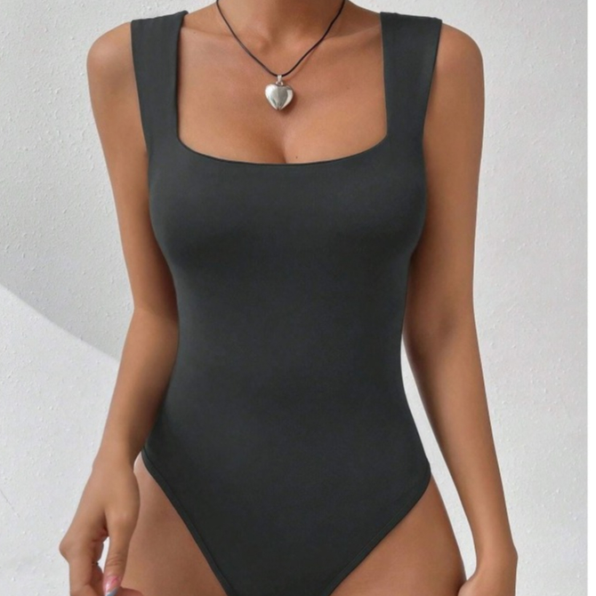 Body Decote Quadrado Regata Liso Sem Manga Basico Suplex Forrado em Oferta na Shopee