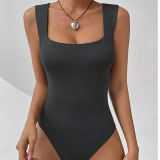 Body Decote Quadrado Regata Liso Sem Manga Basico Suplex Forrado em Oferta na Shopee