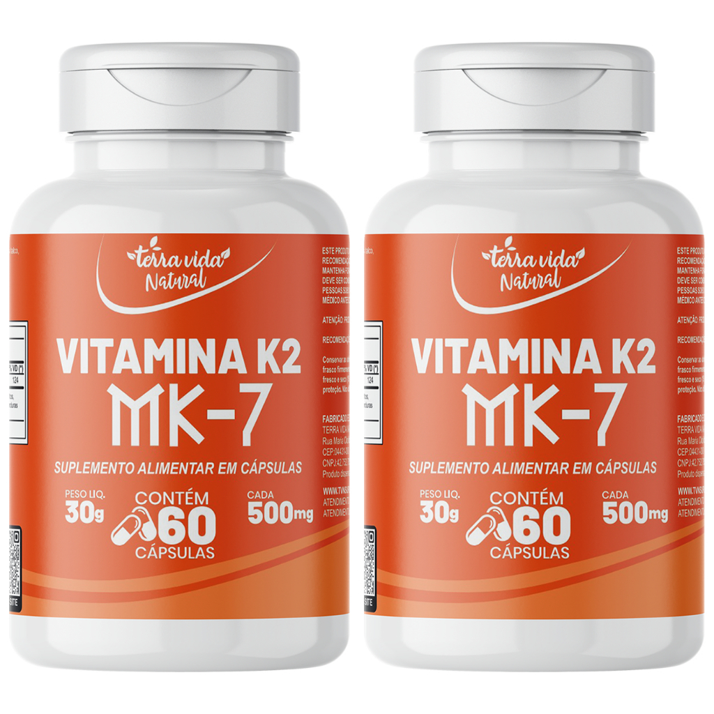 kit com 2 Vitamina K2 Mk-7 149Mcg 60 Cápsulas