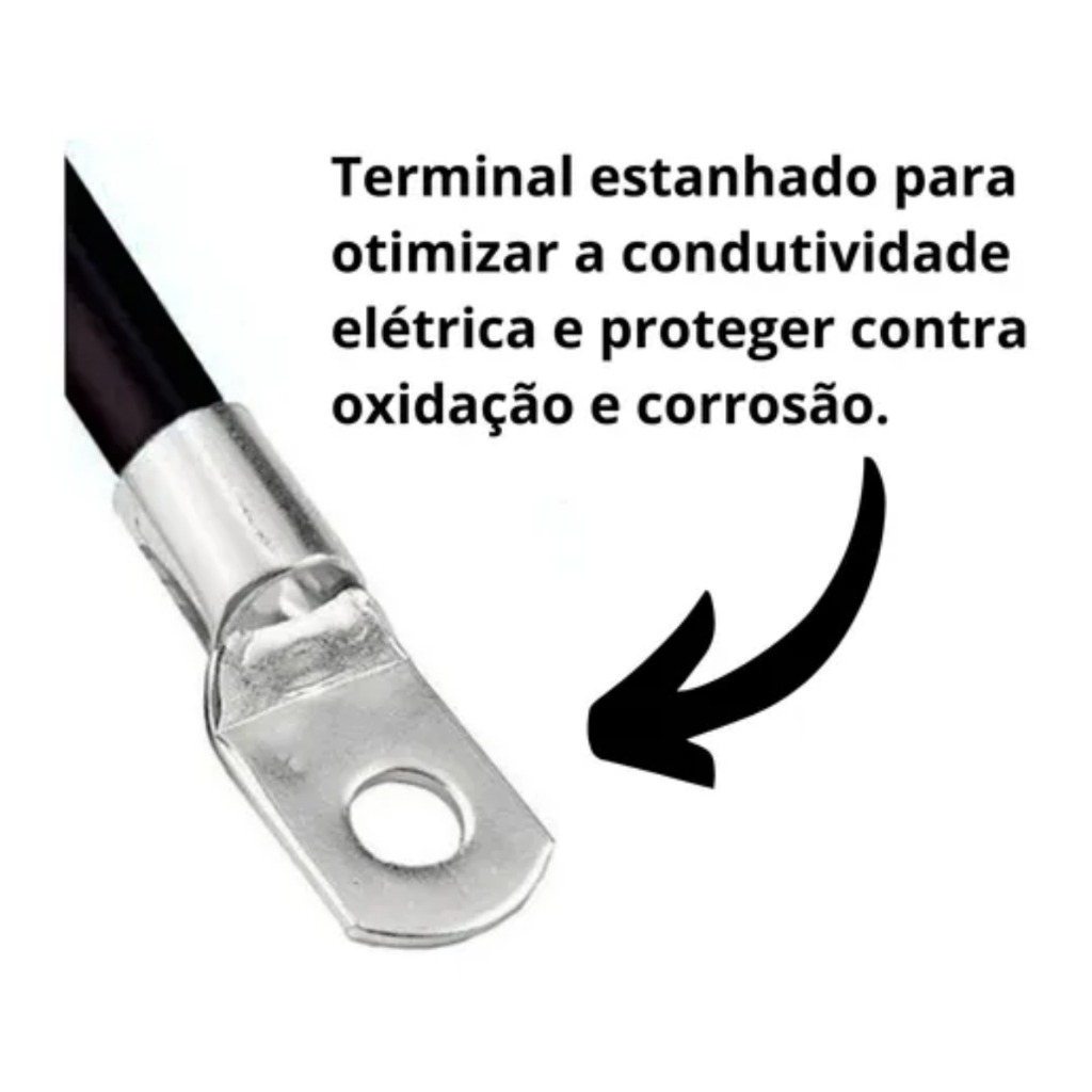 2 Cabo De Bateria Fusca Positivo E Negativo Tamanho Original 30cm e 1,20m