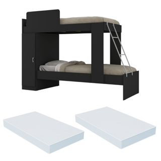 Beliche com Colchão Incluso 1 Porta Havana Multimóveis Preto em Oferta na Shopee