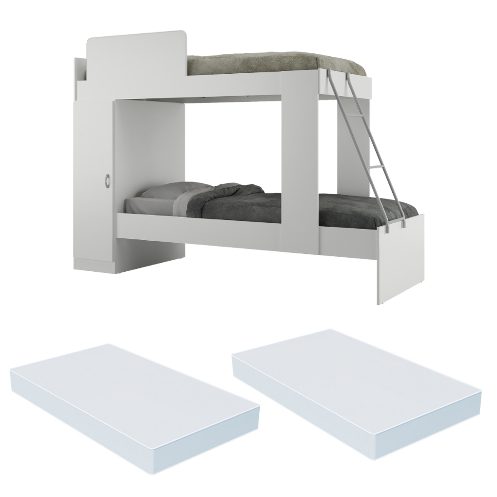 Beliche com Colchão Incluso 1 Porta Havana Multimóveis Branco em Oferta na Shopee