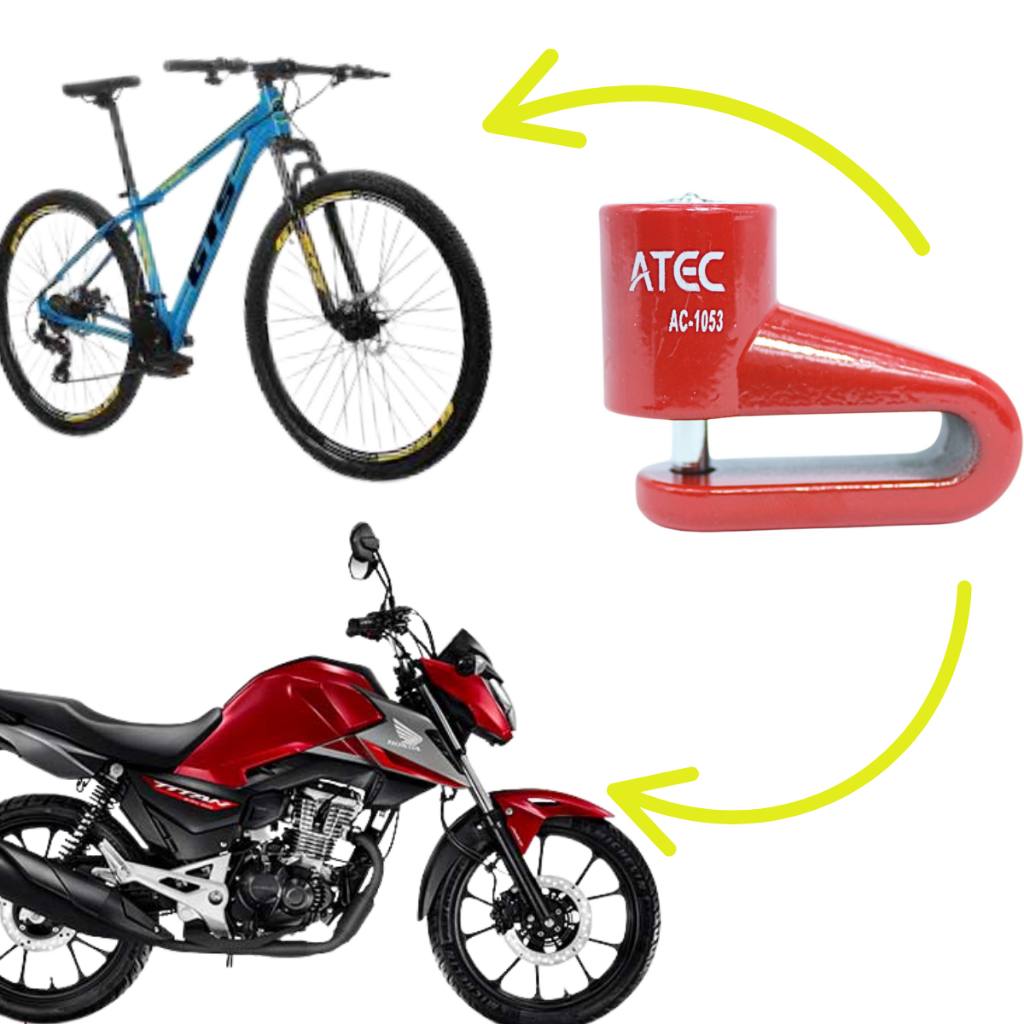 Trava Cadeado Universal Para Disco de Freio Anti Furto Para Moto, Bicicleta e Moto Elétrica 2 Chaves em Oferta na Shopee