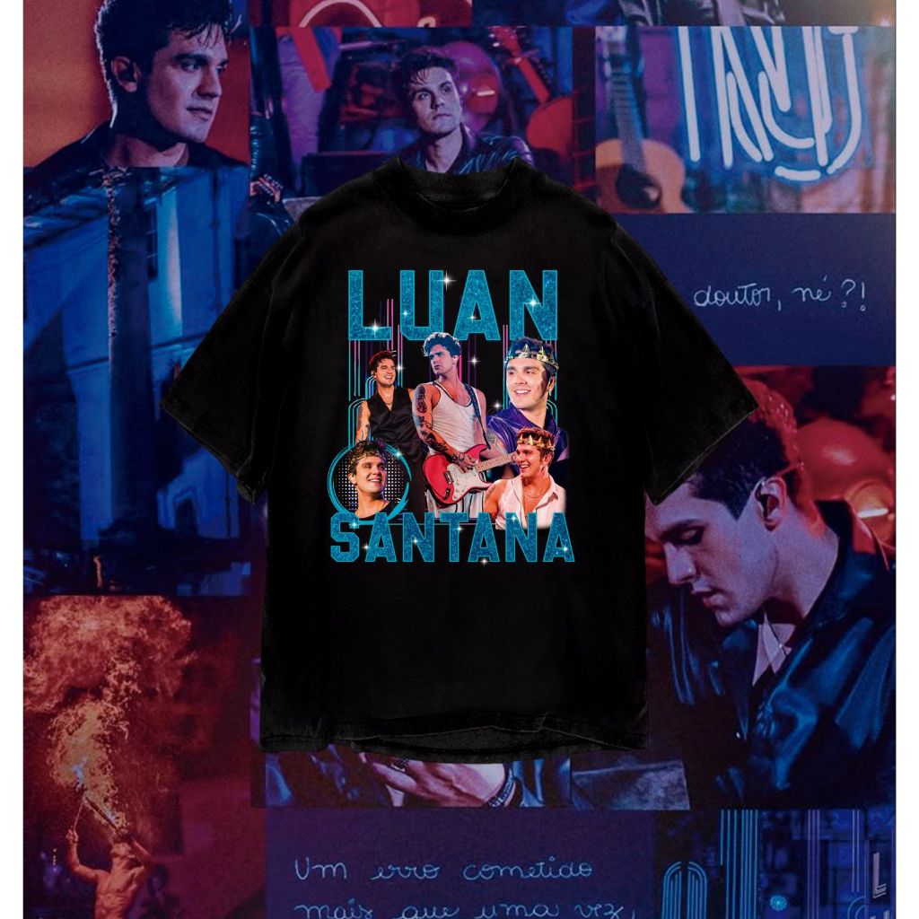 Camiseta Luan Santana unisex 100% algodão camisa turne Luan na lua