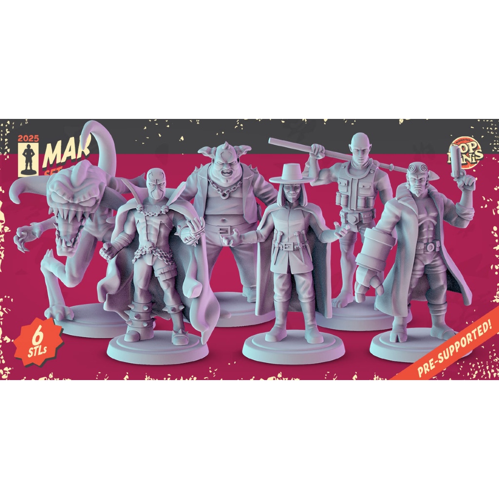 Miniaturas Comics: Spawn, V de Vingança, Hellboy para RPG, Zombicide, D&D (Pop Minis)
