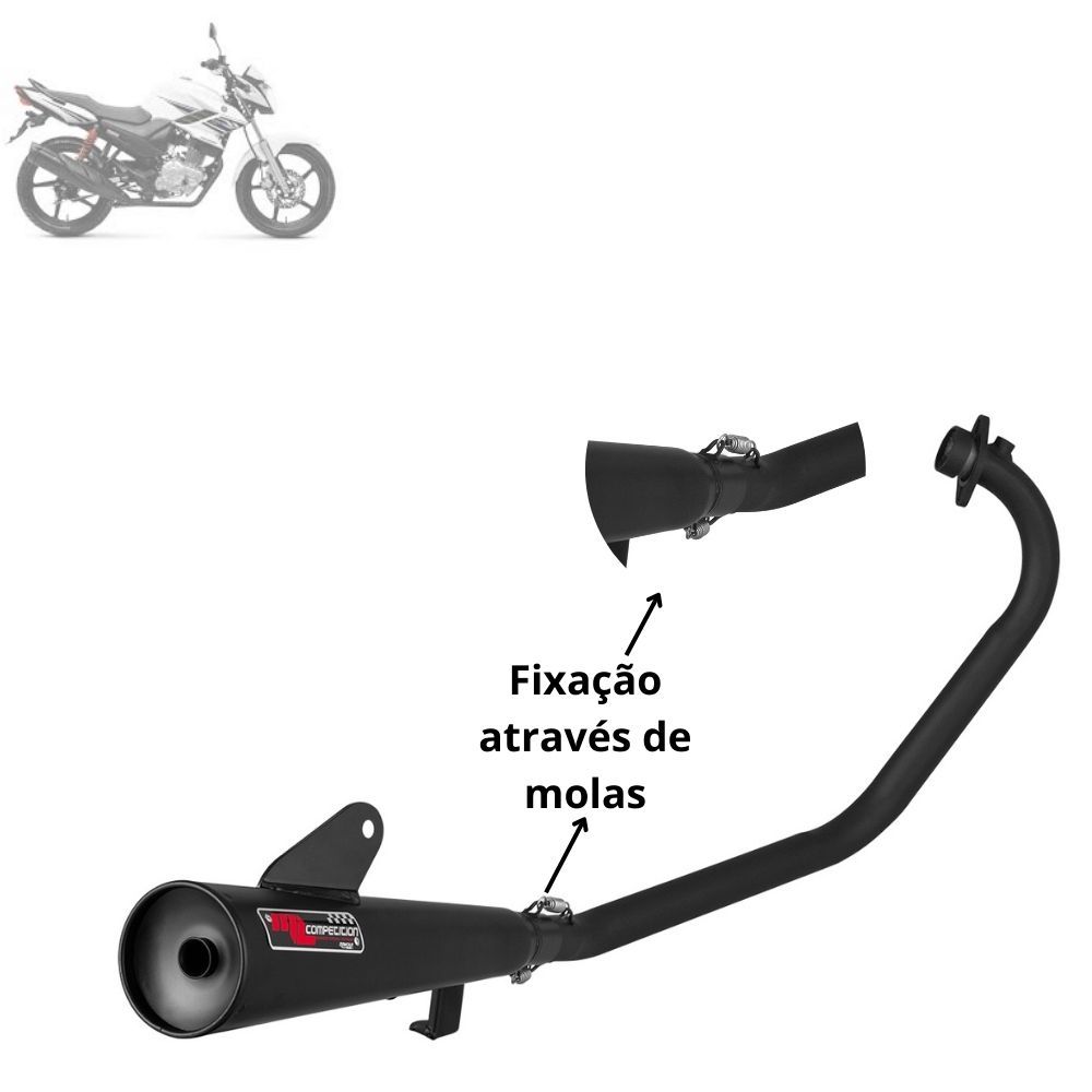 Escapamento Escape Super Adventure ML Competition Curto Fazer 150 2013  2014 em Oferta na Shopee