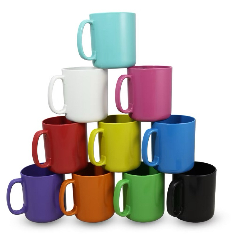 Kit 10 Canecas 500ml de Plástico  Para Festas Crianças Merenda Cantina Escola Creche Colorida grande