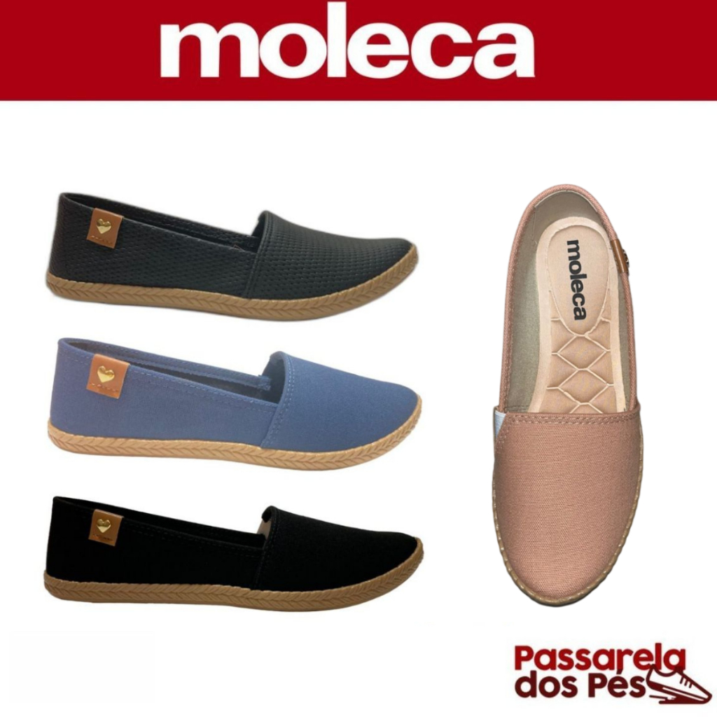 Sapatilha Feminina Moleca Sapatilha Alpargata Slip On Casual Calce Fácil Ref:5287.210