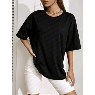 Camisa Camiseta Oversized Feminina 100% Algodão Cores Preto e Branco em Oferta na Shopee