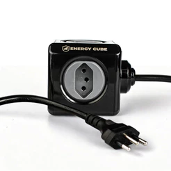 Gshield Adaptador Energy Cube Bivolt Filtro de Linha Multiplicador de Tomadas com Proteção de Sobretensão, Preto