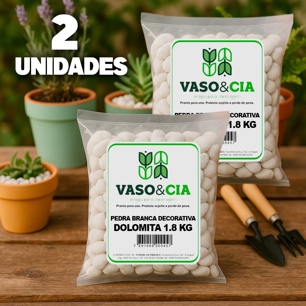 Kit 2x Pedra Dolomita Branca Seixo Decorativa para Vasos e Jardins Ornamentais - 1,8 kg em Oferta na Shopee