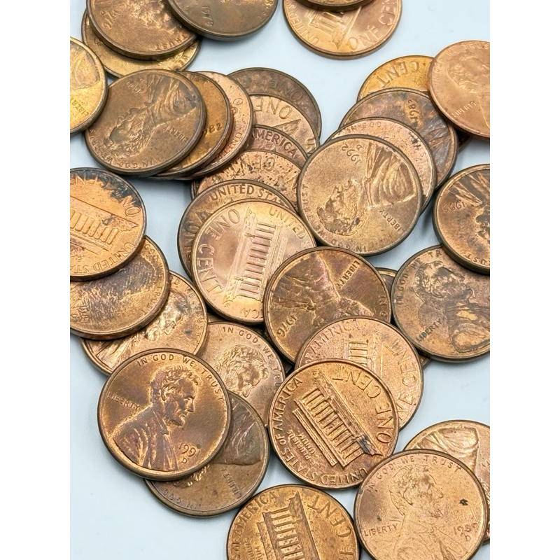 10 moedas douradas/cobreadas dos eua