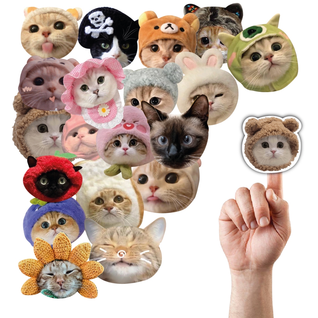 Etiquetas Adesivas Gatos Kwai fofos com 20 unidades - sticker / Cartela de adesivos / figurinhas