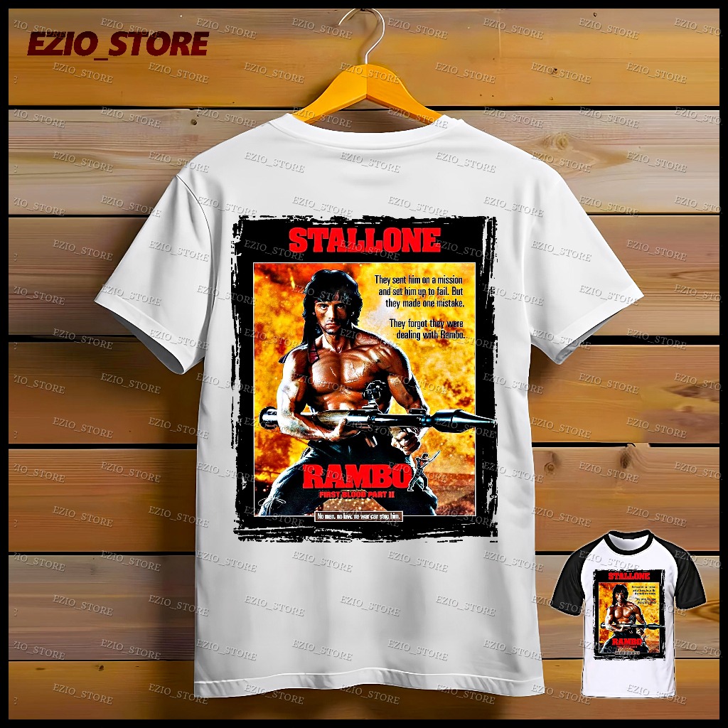 Camiseta Filme Rambo Sylvester Stallone Unissex Blusa Camisa Rambo Camiseta Rambo Personalizada Filmes Clássicos