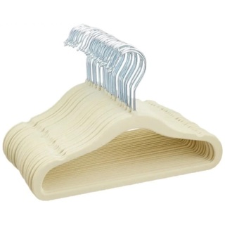Kit 50 Cabide Infantil Veludo Slim Antideslizante Ultra Fino - Bege em Oferta na Shopee
