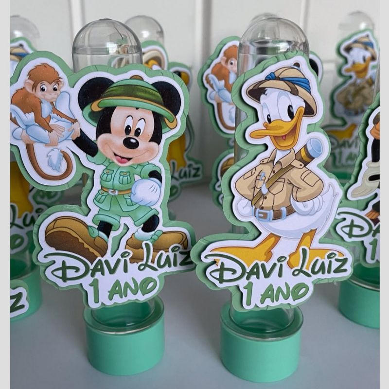 Tubetes Personalizados Safari do Mickey - personalizados - kit festa - aniversário - lembrancinhas - safari - Mickey