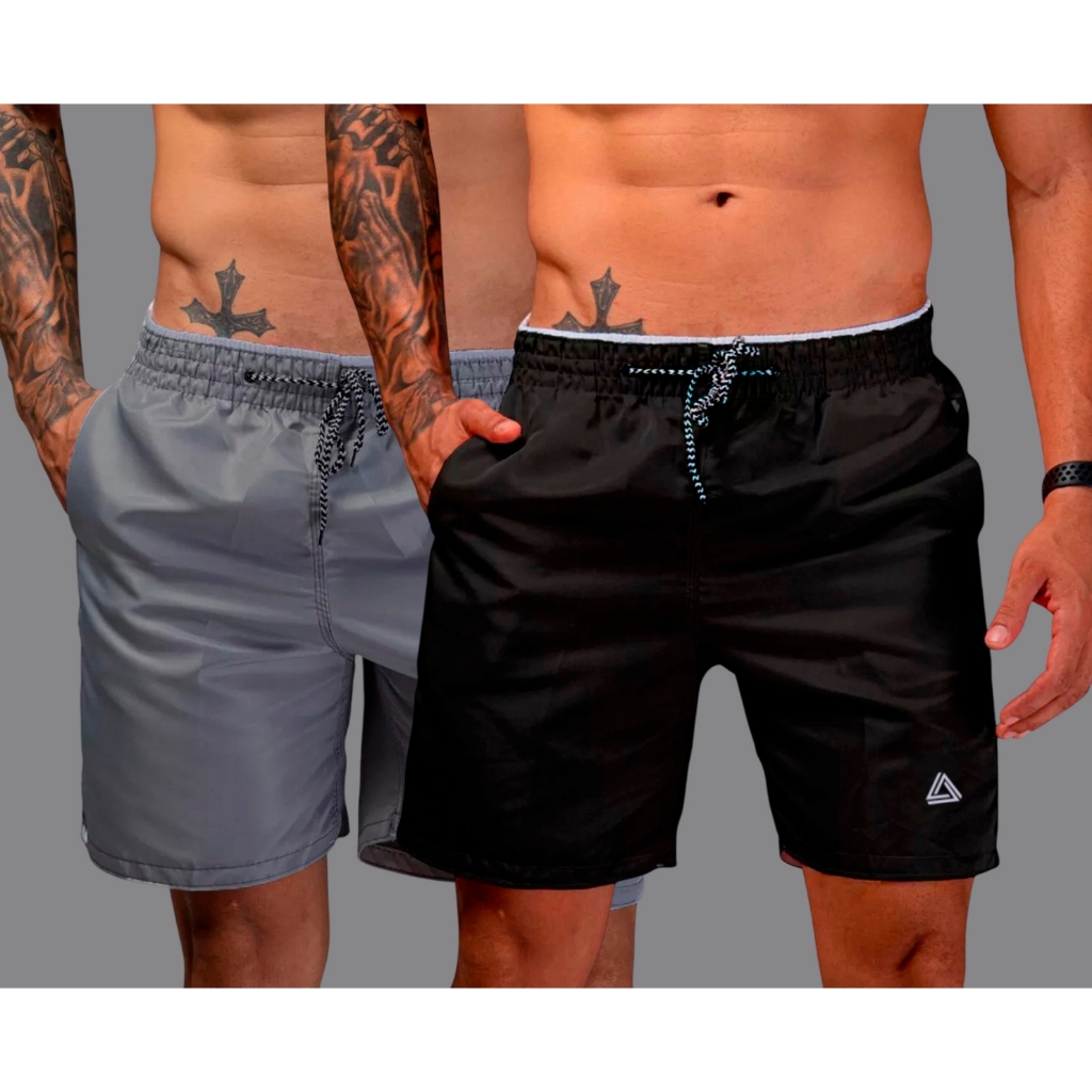 Kit 2 Bermuda Elastano Masculina Original Chief Secagem Rápida Bolsos Laterais P ao GG Casual