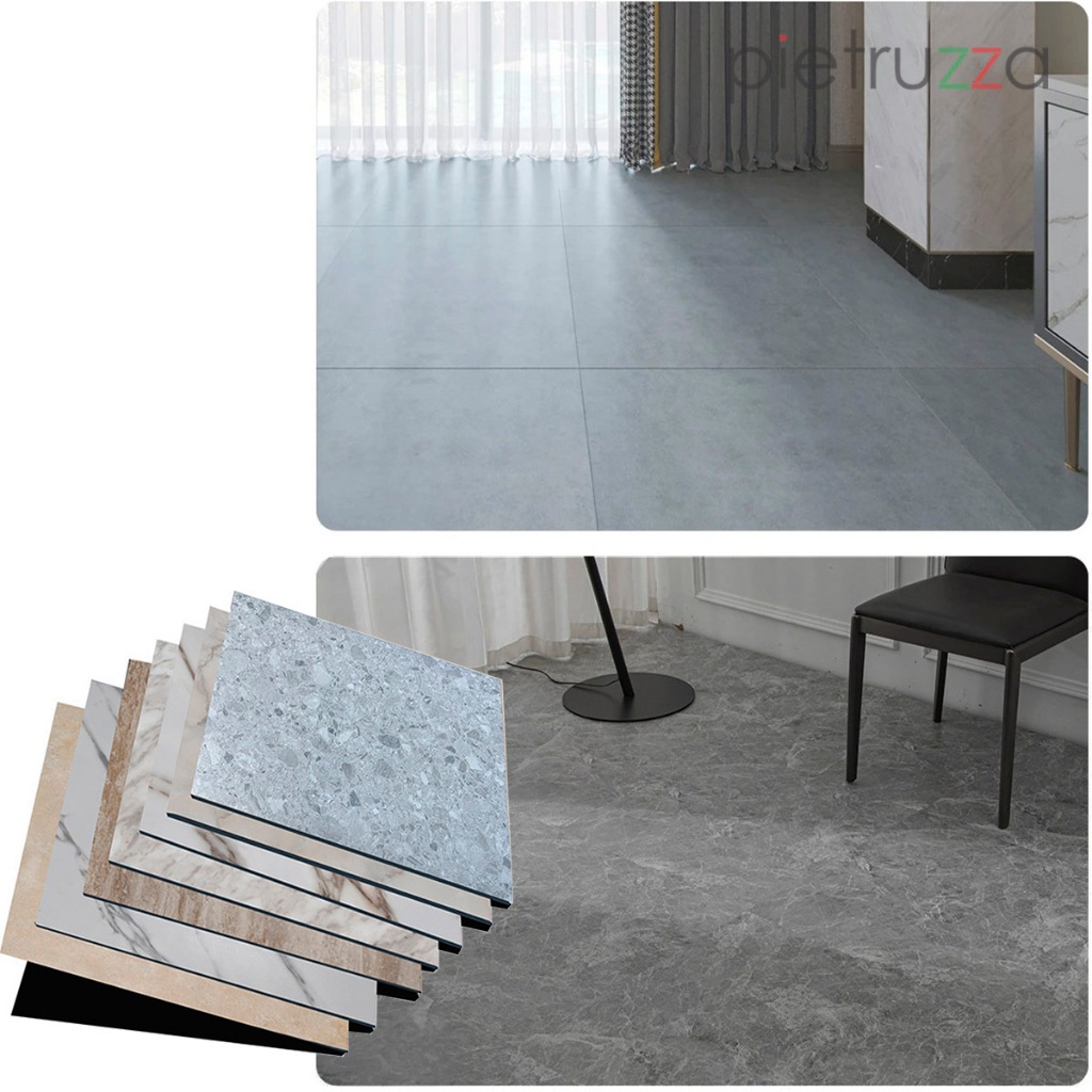 Piso Vinílico Adesivo Pietruzza - Coleção Pedra 45,7cm X 45,7cm - Kit 12 Pçs - 2,5m2 - Espessura 2mm