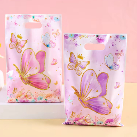 Festa Aniversário Chá de Bebê tema Borboletas Sacolinhas para Lembrancinhas Brindes