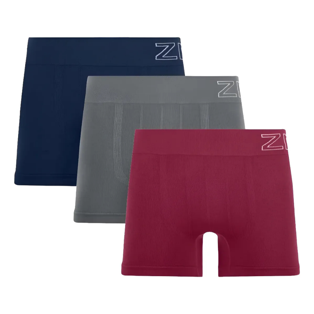 Kit 3 Cuecas Boxer Masculina Plus Size Sem Costura Zee Rucci Original Várias Cores em Oferta na Shopee