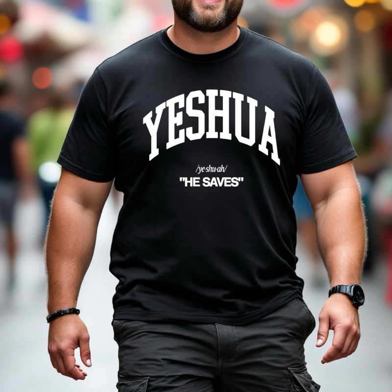 Camiseta Algodão Yeshua Jesus Vive Adonai Deus Blusa Unissex Slim Blusa Masculina Unissex Feminino Casual Culto Igreja