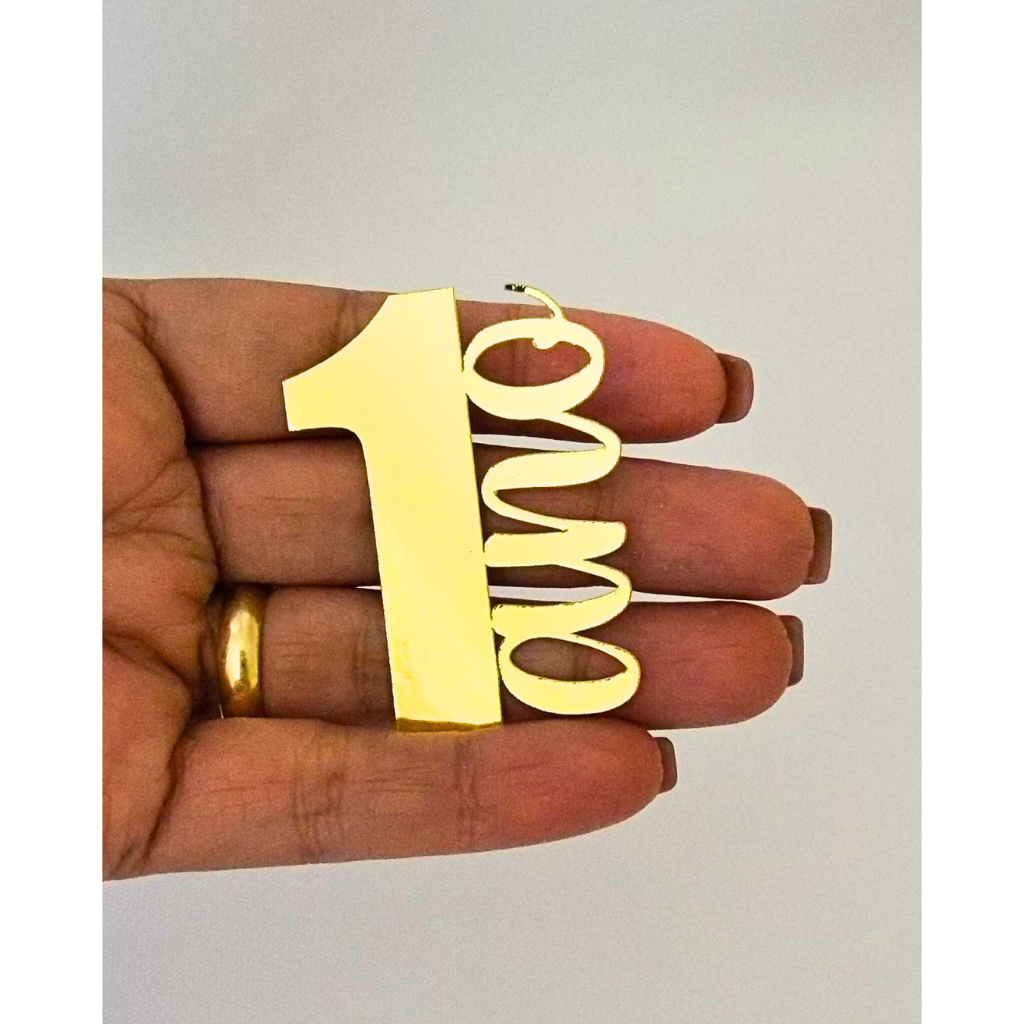 Apliques Números Lamicote dourado Espelhado - Aplique Lembrancinha Número Dourado - Festa Infantil