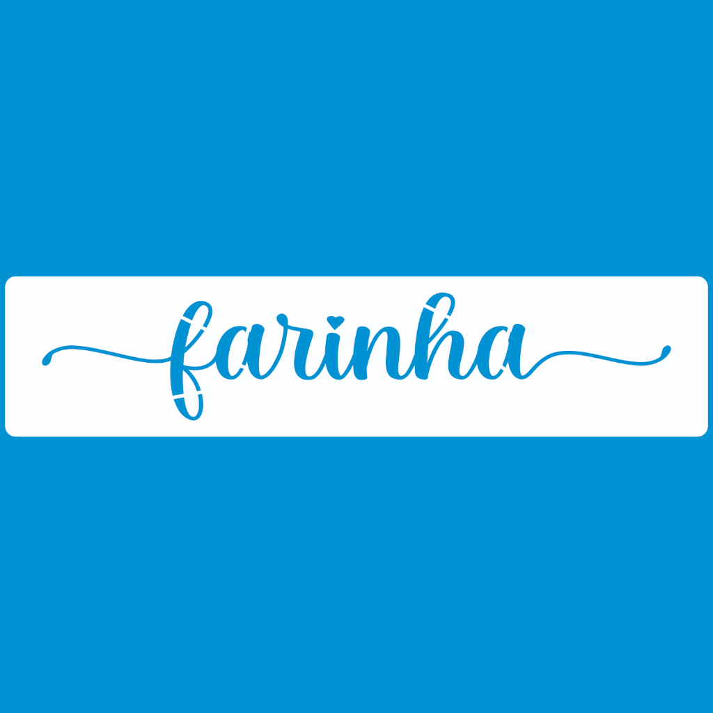 Stencil 5 X 20 FARINHA Molde Vazado Para Pintura Tecido Mdf Madeira Parede Camiseta Pano Prato