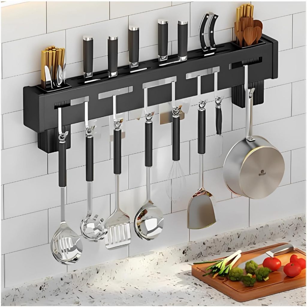 Suporte Para Armazenamento De Talheres Ganchos Facas Utensílios De Cozinha De Ferro - ENVIO IMEDIATO