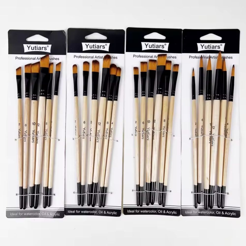 Kit de Pinceis Sintéticos Com 6 Unidades