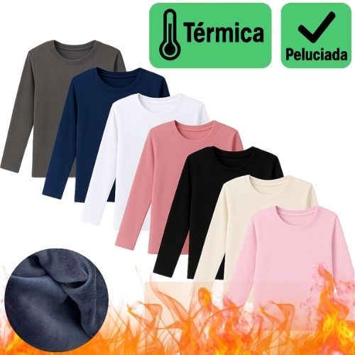 Kit 1 a 3 Blusas Térmica Infantil Inverno Segunda Pele Peluciada P/ Escola Esporte Flanelada M Longa