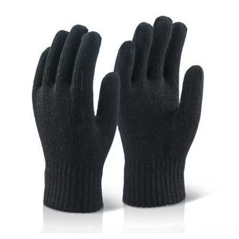 Luva preta GG kit 12/24/36/48 pares De Lã Frio Inverno Adulto Feminina Masculina Mãos