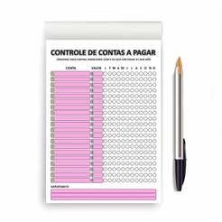 CONTROLE DE CONTAS A PAGAR CADERNO OU BLOCO DESTACAVEL COM 100 FOLHAS A5 14X21CM PRONTA ENTREGA