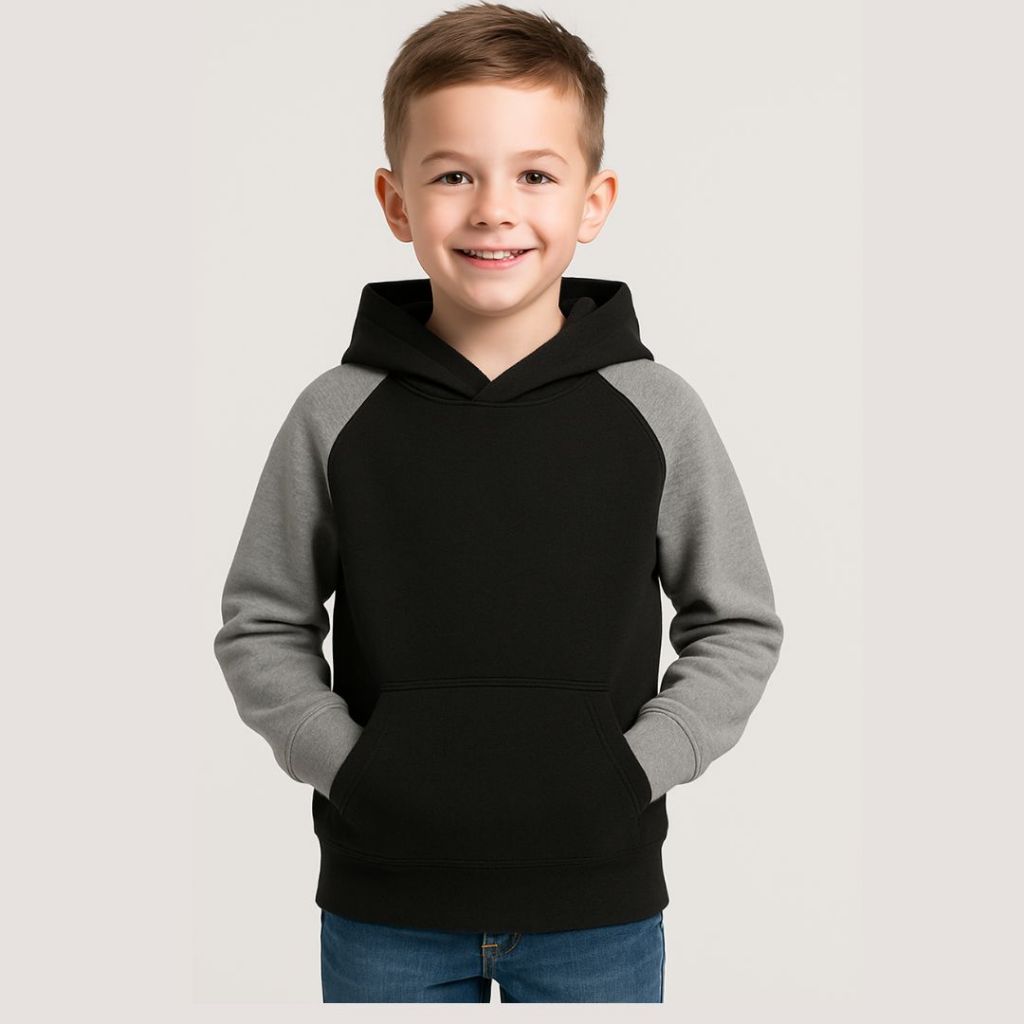 Blusa de Moletom Infantil Com Capuz bolso canguru Menino Casaco Liso Juvenil Jaqueta Premium