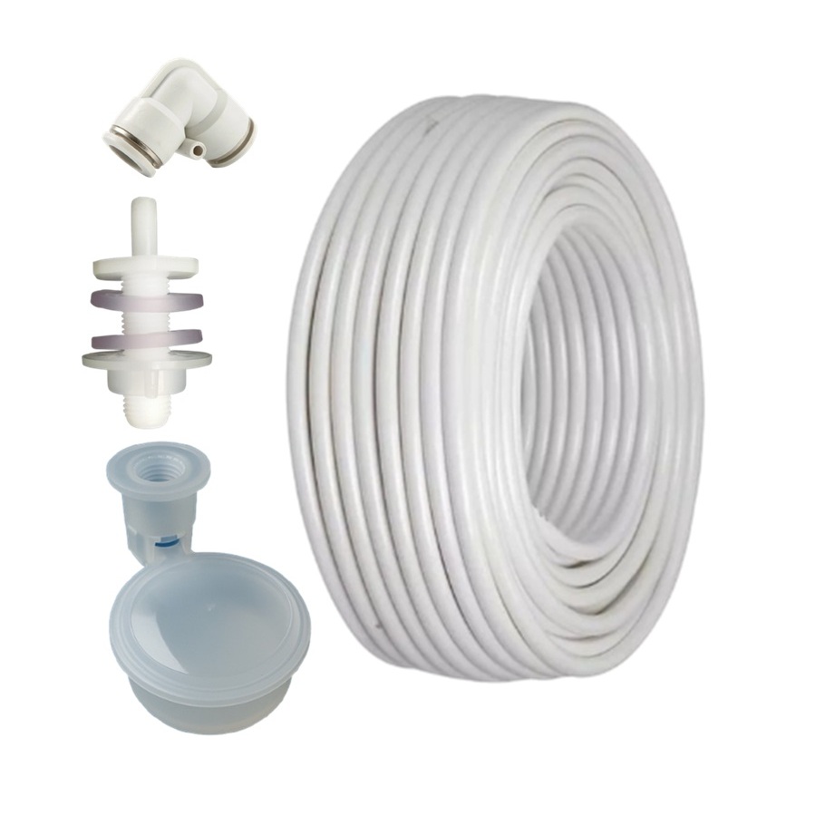 Conector de Fixação da Boia na Tampa do Filtro + Boia Nível de Água + Engate Rápido União L ¼ +Tubo