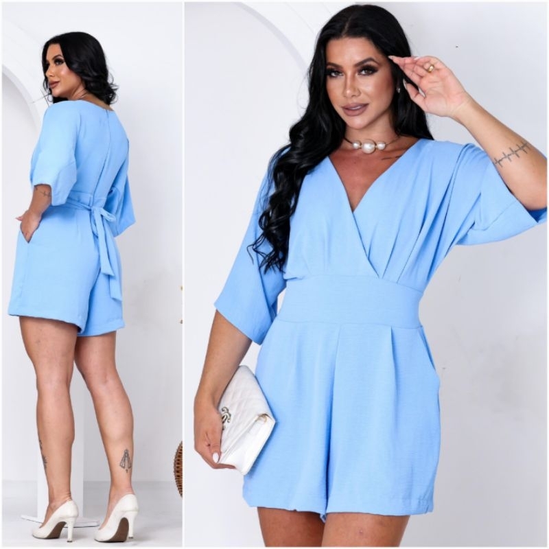 Zeyna Macacão Gueixa Macaquinho Feminino Manga Longa Casual