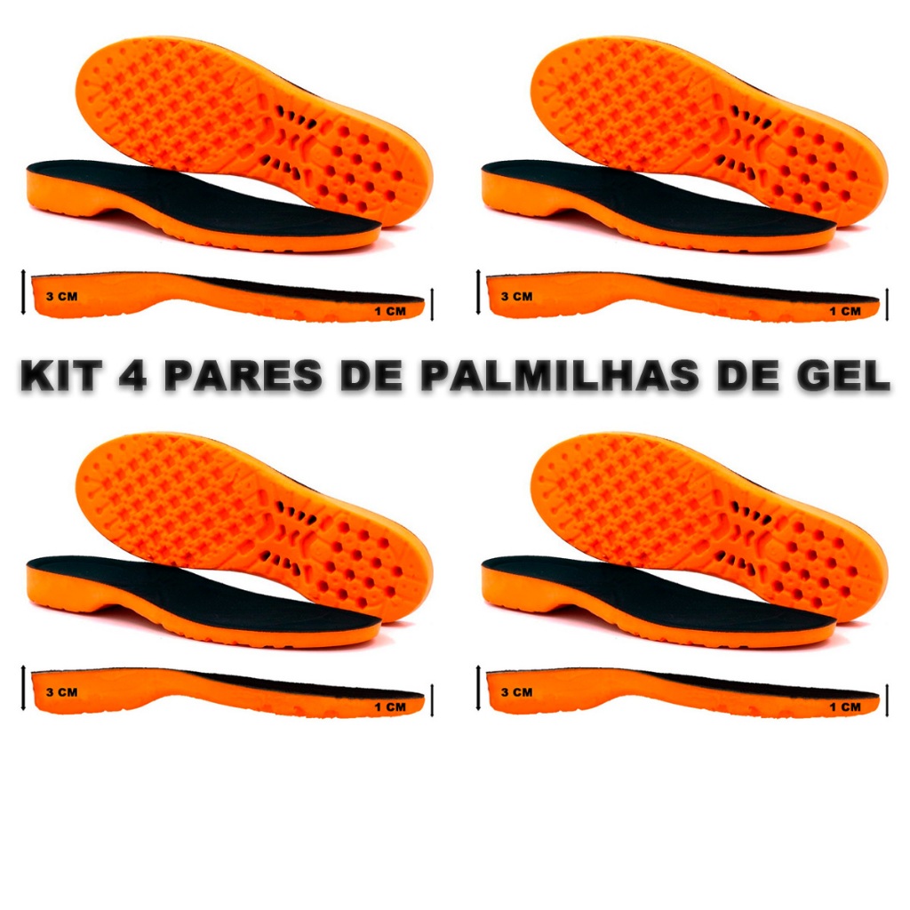 KIT COMBO 4 PARES DE PALMILHA ORTOPEDICA DE GEL ORIGINAL em Oferta na Shopee