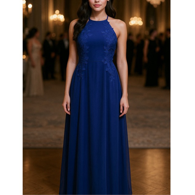 vestido de festa formatura debutante casamento convidadas feminino azul caneta outono inverno p