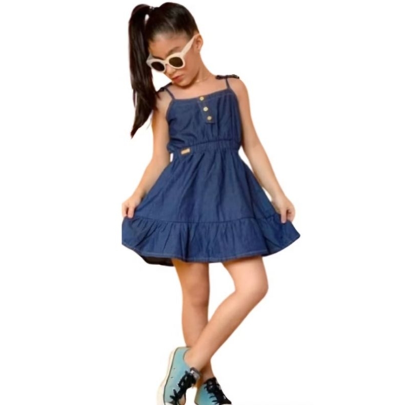 vestido jeans três maria juvenil e infantil menina vestido e jardineira feminino infantil  no tamanho 6 8 10 12 14 16 em Oferta na Shopee