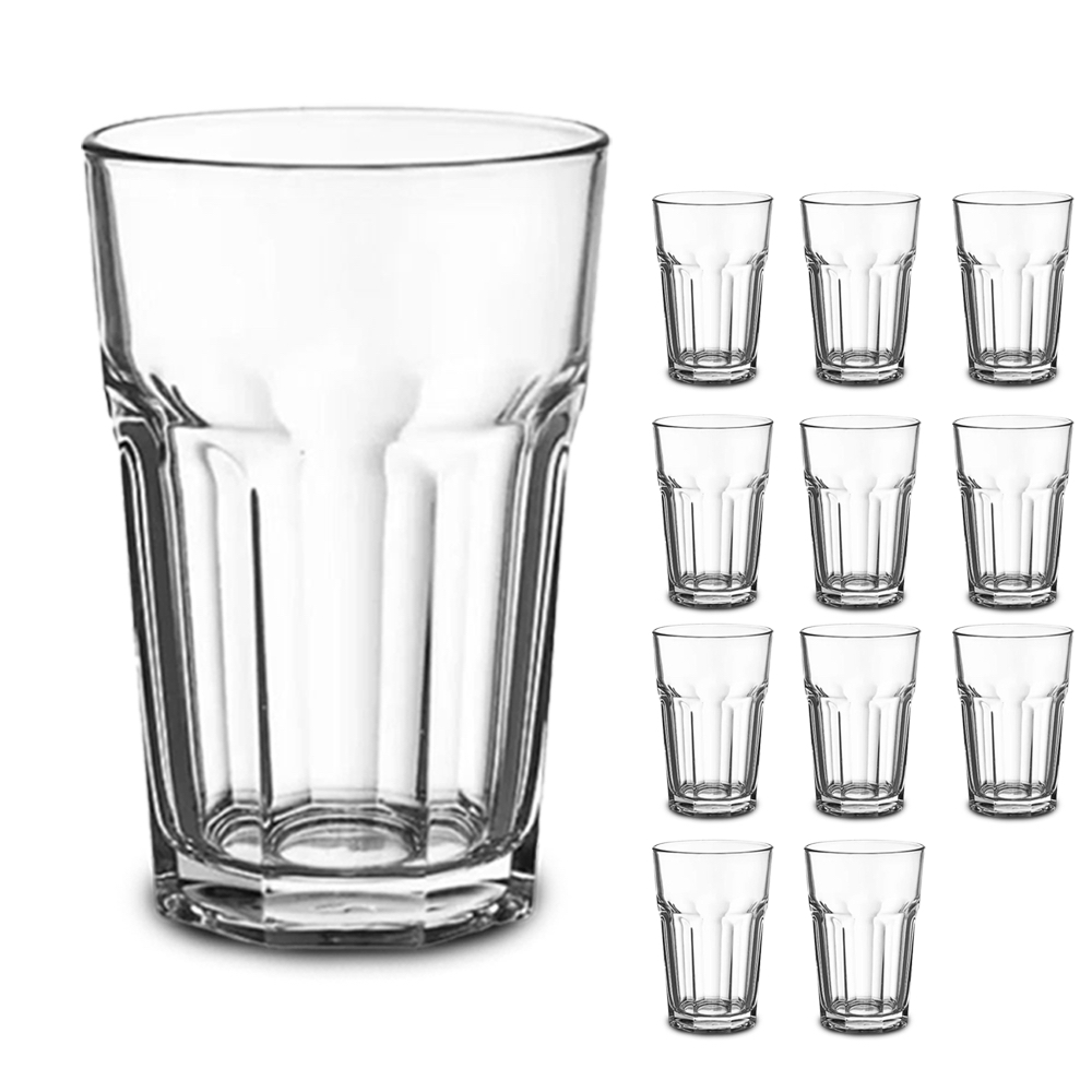 Kit Copos de Vidro 350ml Transparente – Alta Resistência Para Suco, Água e Drinks Kits de 4 a 24 Uns