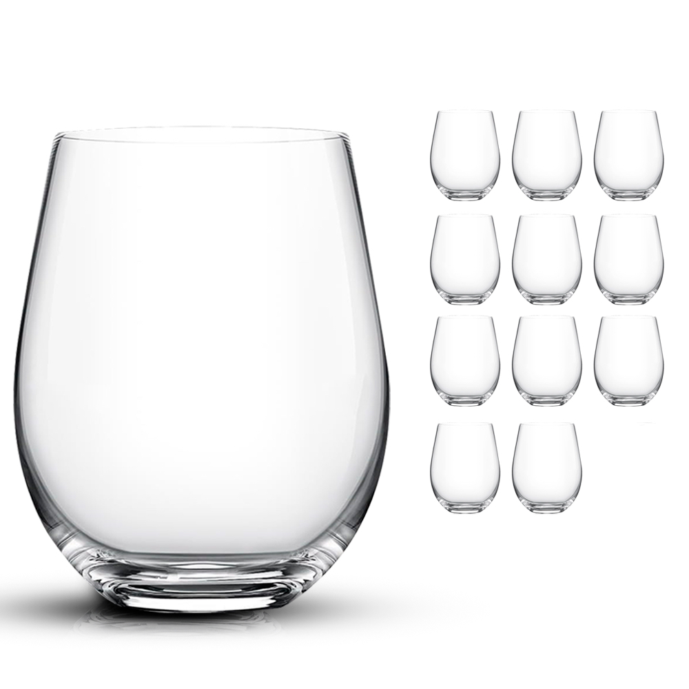 Kit 12 Copos de Vidro 450 ml – Design Moderno, Redondo, Resistente e Transparente | Para Bebidas, Drinks, Suco, Refri em Oferta na Shopee