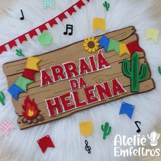 RECORTE Placa ARRAIÁ Nome Personalizado - 25 ou 50 cm - Corte a Laser - Festa Junina (LEIA A DESCRIÇÃO) em Oferta na Shopee