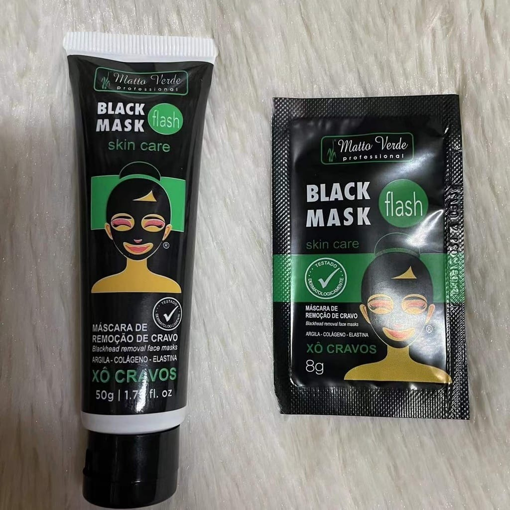 kit mascara facial Black Mask flash skin care 50g Matta Verde xo cravos