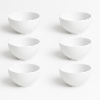 Kit Cumbuca Tigela Porcelana Branca 440ml Caldos & Sopas Petiscos