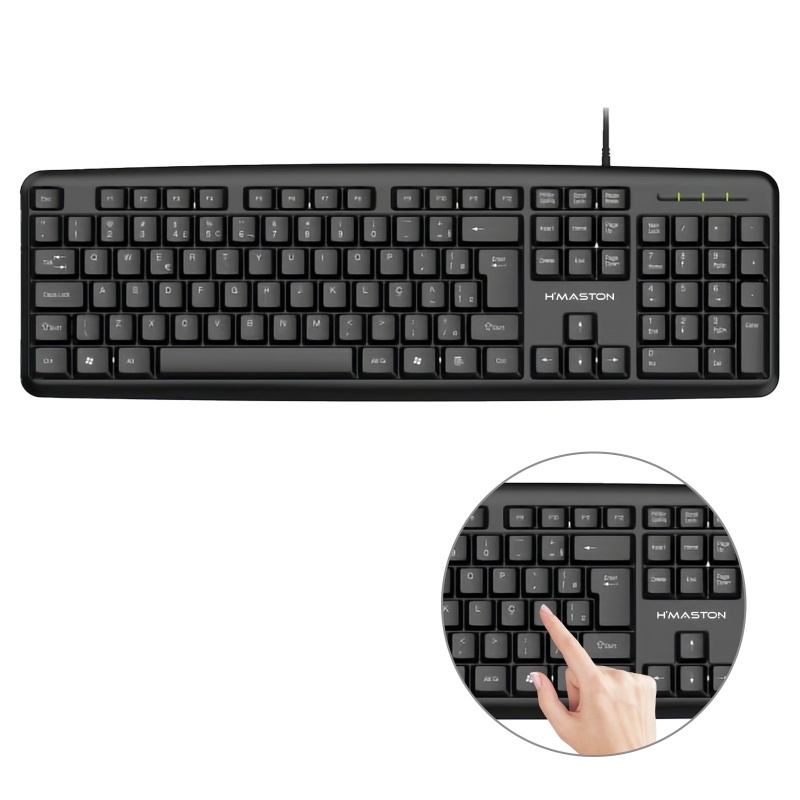 Teclado Usb Abnt2 Padrão Brasileiro Super Macio Notebook Pc /Teclado impermeável à prova d'água