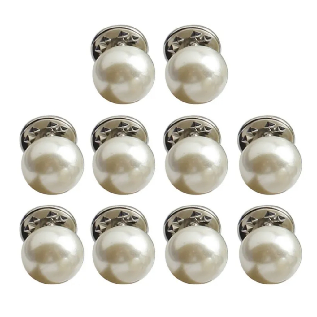 10 Peças Mini Broche Pin Botton Pérola