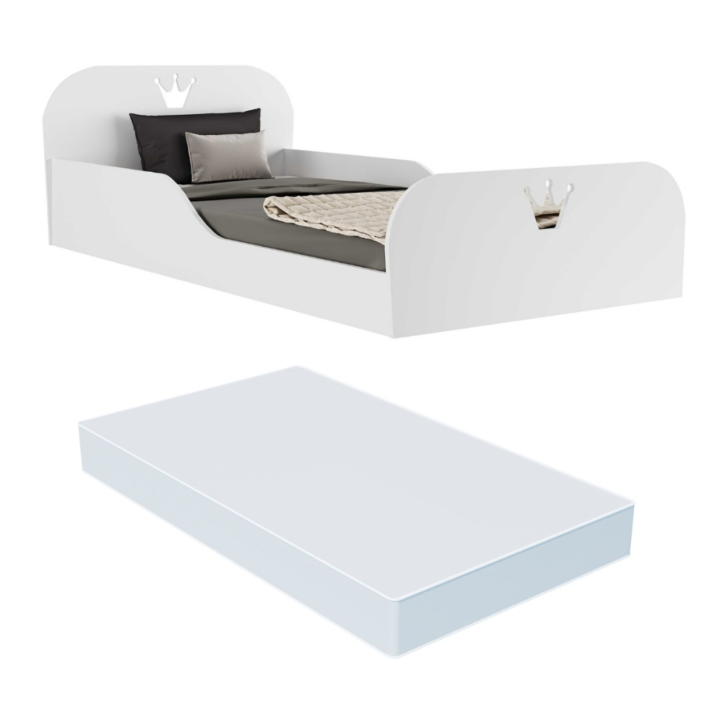 Cama Solteiro Montessoriana com Colchão Incluso Encantada Multimóveis Branca em Oferta na Shopee