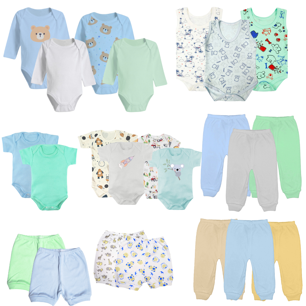 Kit 23 Pçs Enxoval Roupa De Bebê Meia Estação Feminino Masculino