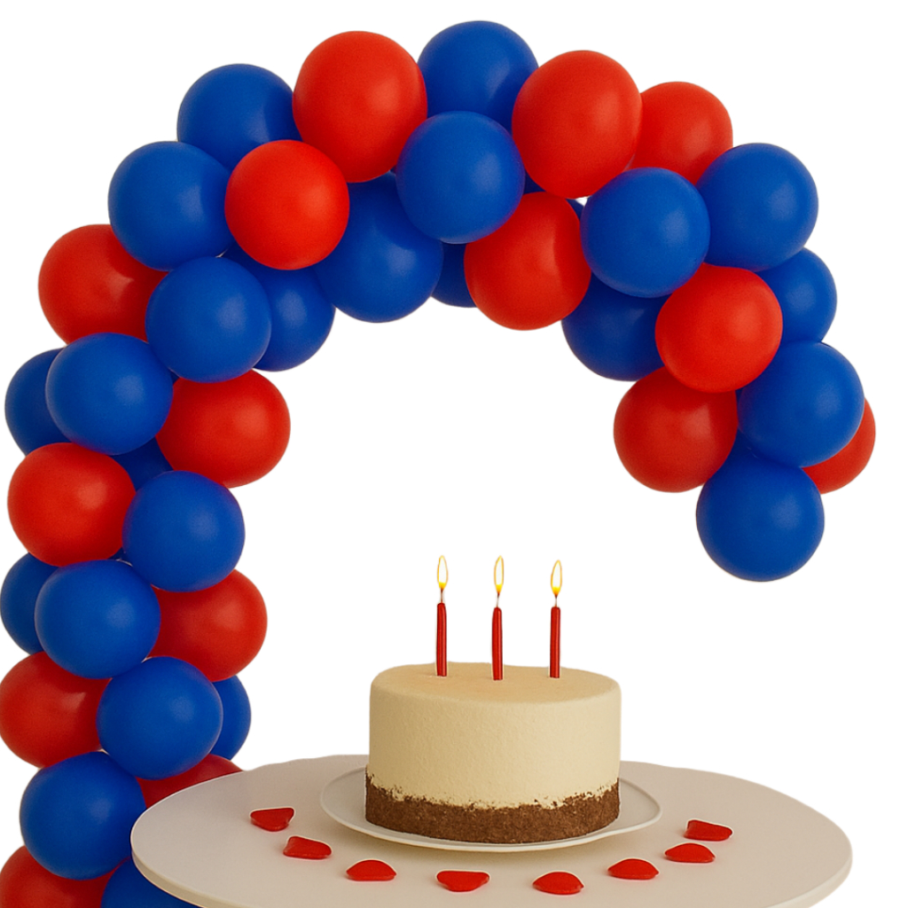 Kit Arco de Bexiga N6 Azul e Vermelho + Fita 5m Para Montagem em Oferta na Shopee