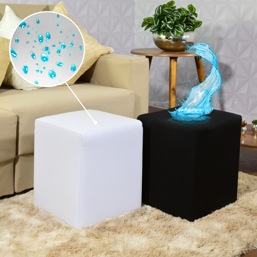 Capas para Puff Quadrado 35x35cm Sala Malha Coladinha Exclusiva em Oferta na Shopee